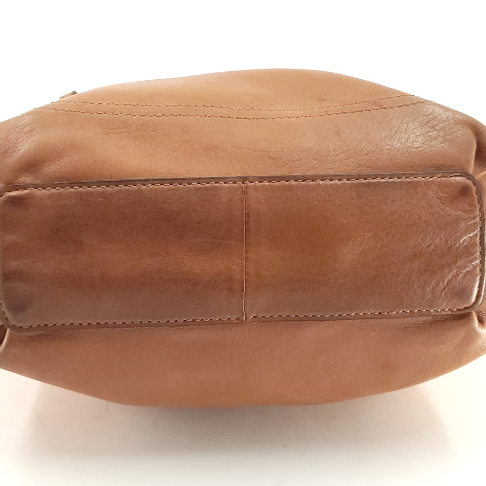 Fossil Shoulder Handbag Tan Leather Distressed Floppy - Picture 6 of 16